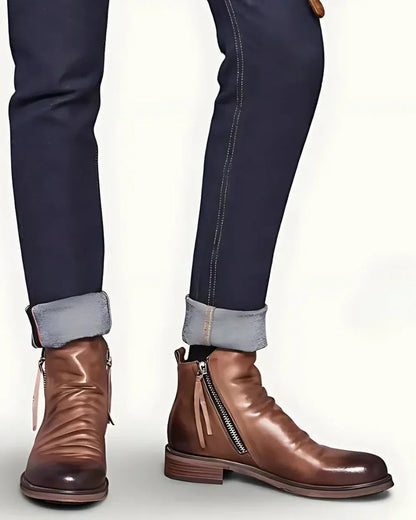 Arthur™ - Side Zip Leather Ankle Boots