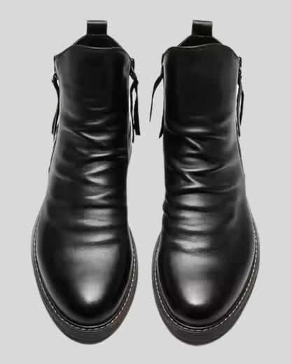 Arthur™ - Side Zip Leather Ankle Boots