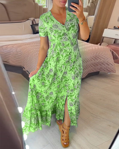 Zara - V-neck dress with floral print