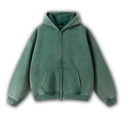 Heavyweight Stone Washed Zip-up Hoodie